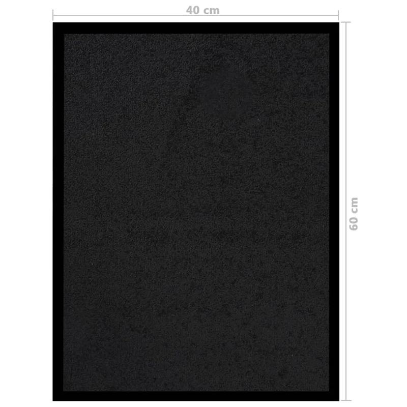 Paillasson de porte d'entrée bordure noire surface en feutre aiguilleté rayé dessous antidérapant 40 x 60 cm PP anthracite et vinyle DEC040632