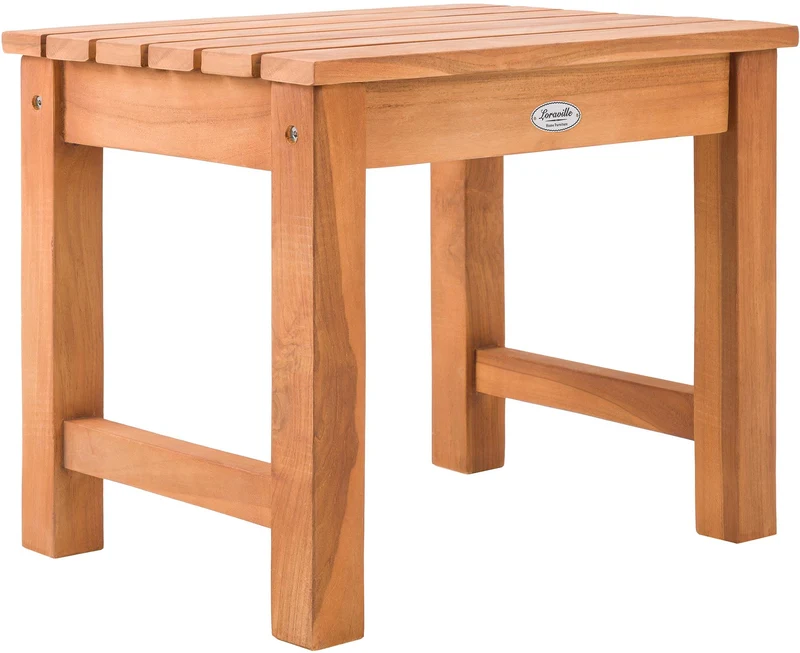 Table d'appoint table de jardin tabouret 43x51x39 cm en bois de teck massif 10_0009130
