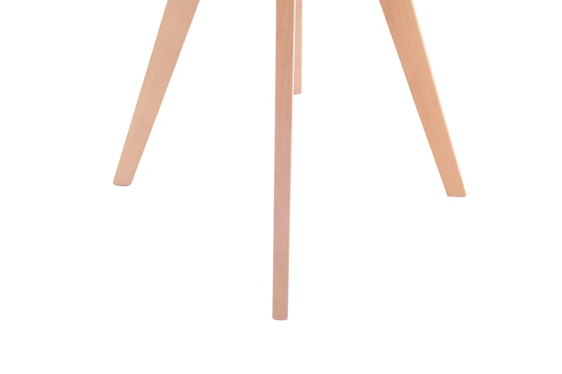 Table de cuisine diamètre 75 cm plateau rond en MDF blanc cadre en hêtre 10_0009141