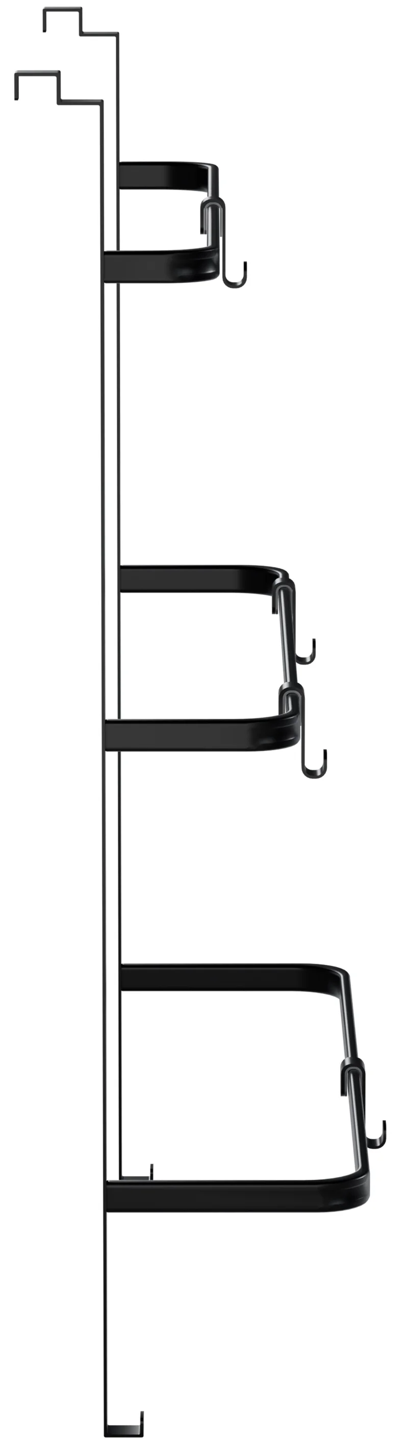 Porte-serviettes à suspendre sur porte salle de bain 3 barres crochets en métal noir 10_0008357