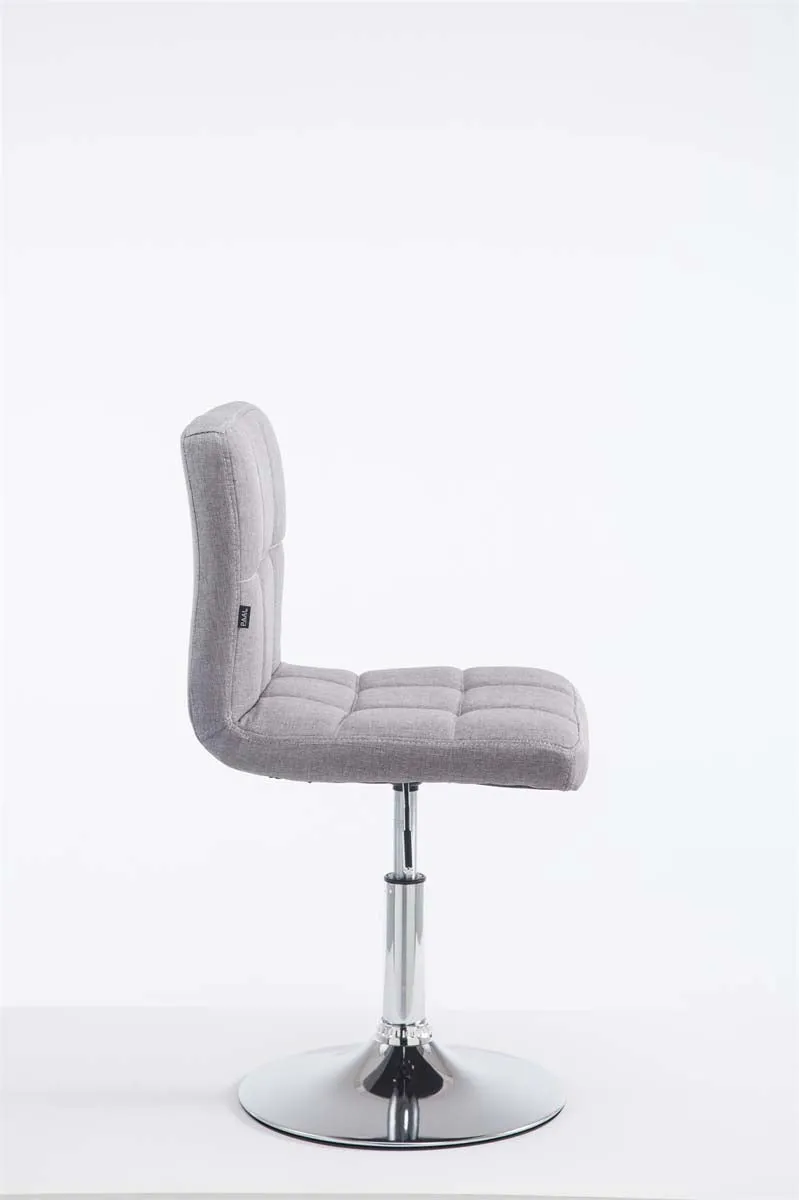 Chaise de salle à manger x1 hauteur réglable design moderne couture décorative en tissu gris piètement en métal 10_0005496
