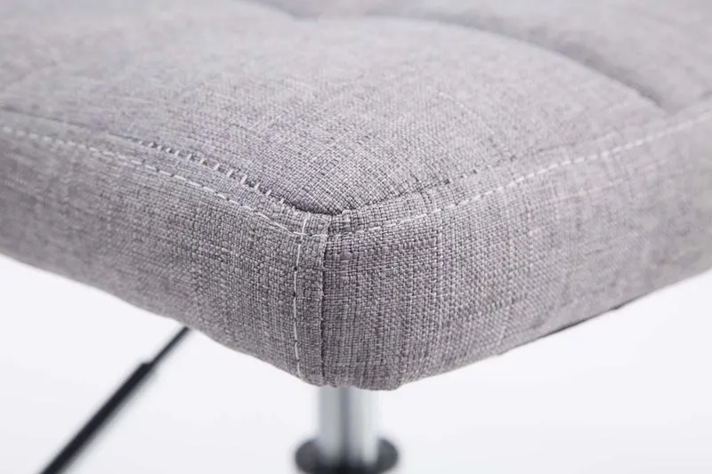 Chaise de salle à manger x1 hauteur réglable design moderne couture décorative en tissu gris piètement en métal 10_0005496
