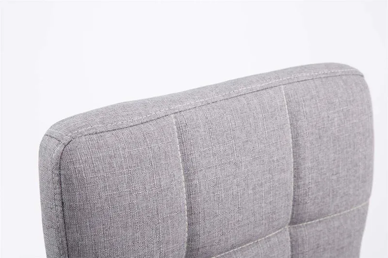 Chaise de salle à manger x1 hauteur réglable design moderne couture décorative en tissu gris piètement en métal 10_0005496