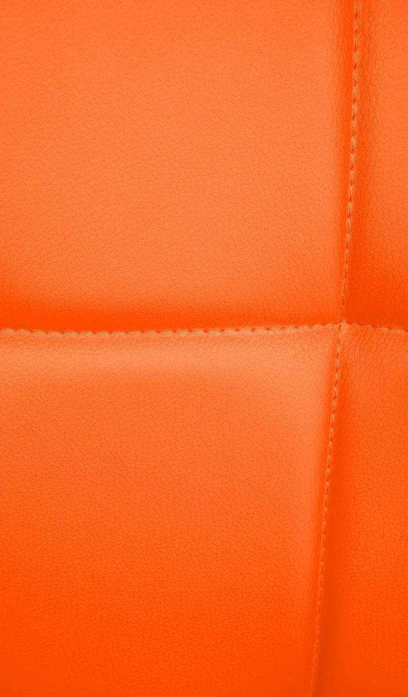 Chaise de salle à manger x1 hauteur réglable design moderne couture décorative en PVC orange piètement en métal 10_0005501
