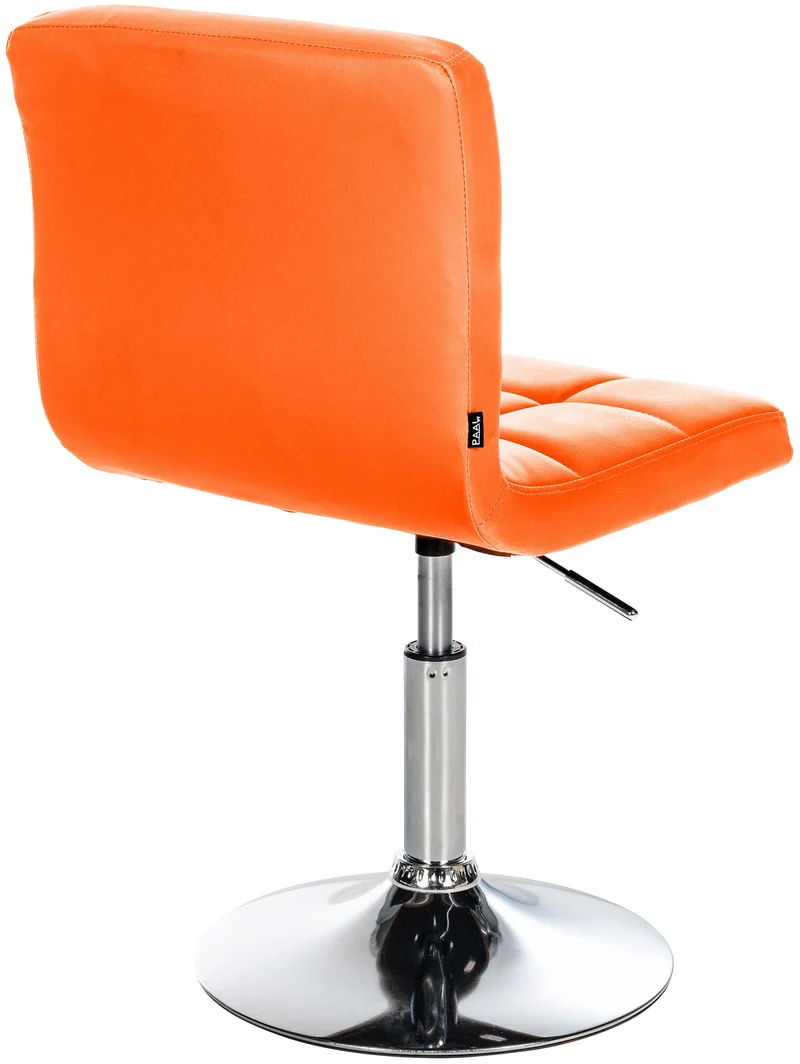 Chaise de salle à manger x1 hauteur réglable design moderne couture décorative en PVC orange piètement en métal 10_0005501