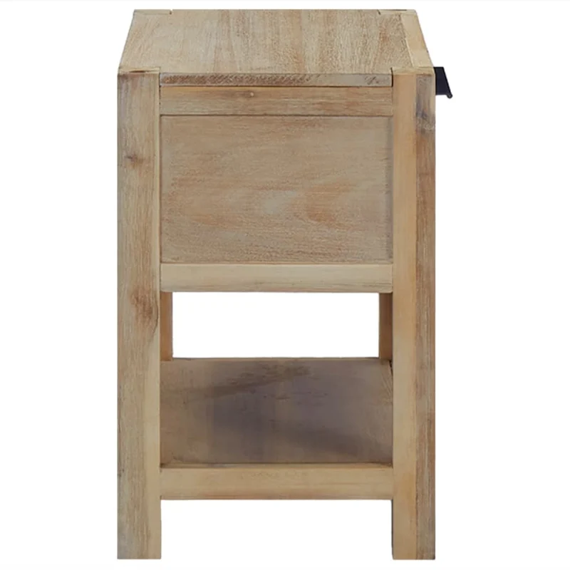 Lot de 2 tables de chevet avec tiroirs et étagère 40 x 30 x 48 cm bois d'acacia et MDF DEC035965