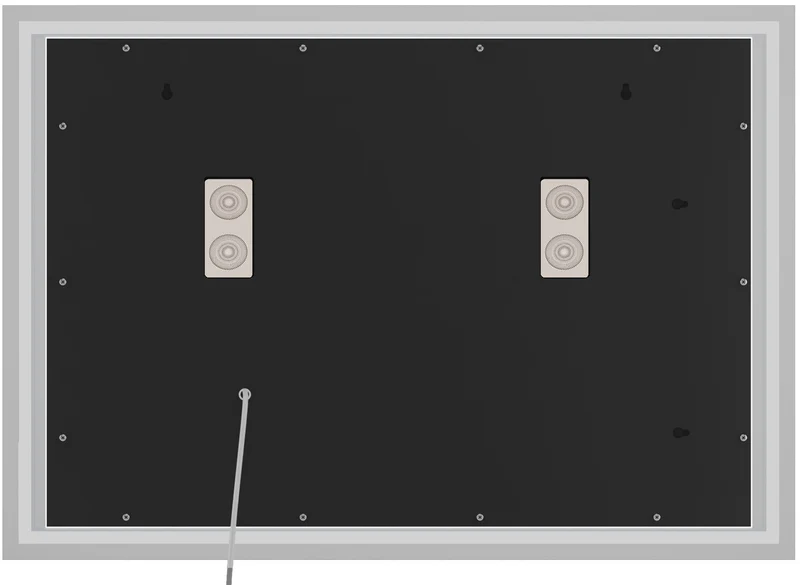 Miroir de salle de bain rectangulaire intensité lumineuse réglable 70x100 avec Bluetooth cadre métal clair 10_0009088