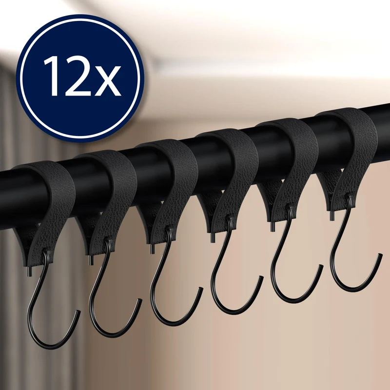 Tringle à vêtements suspendue porte-manteau avec 12 patères 120x80 cm acier thermolaqué noir 10_0009044