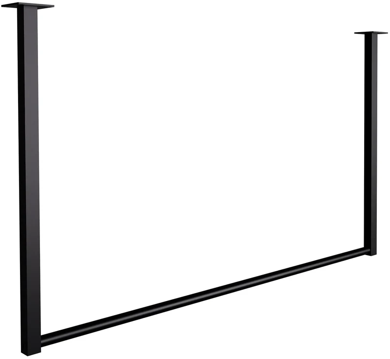 Tringle à vêtements suspendue porte-manteau 100x60 cm acier thermolaqué noir 10_0008980