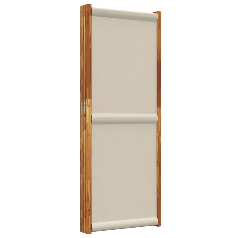 Paravent séparateur de pièce cloison 4 panneaux 280 x 180 cm textilène gris et bois DEC030865
