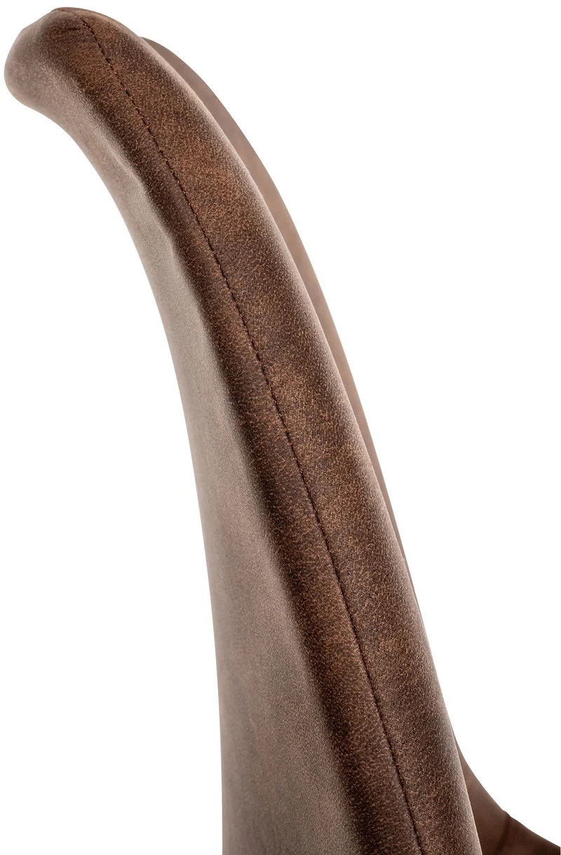 Chaise de salle à manger x1 design scandinave en plastique et PVC marron et pieds en bois clair 10_0002296