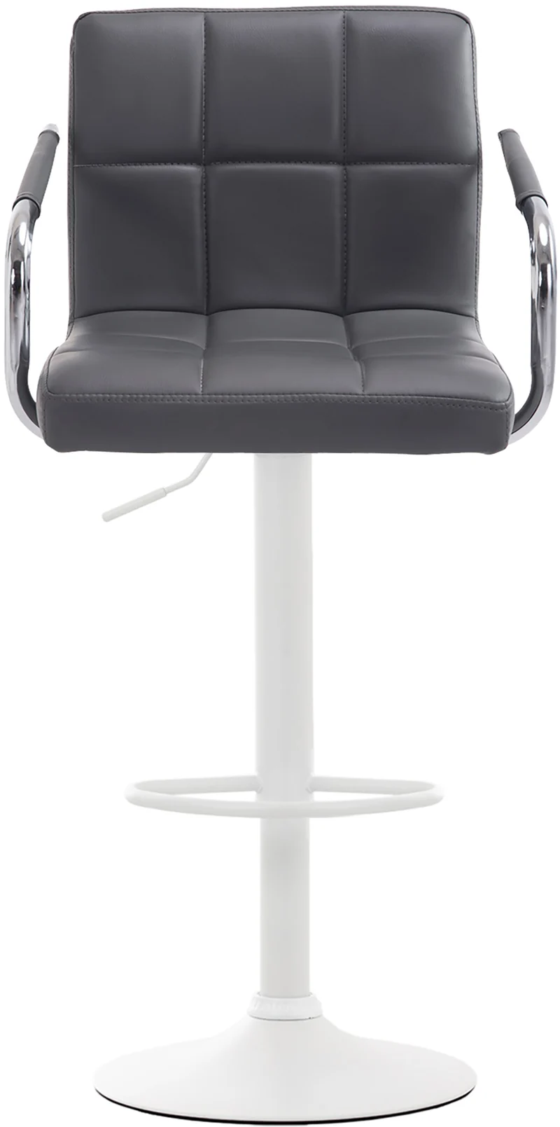 Tabouret de bar x1 repose-pieds en synthétique gris pieds trompette en métal blanc TDB10526