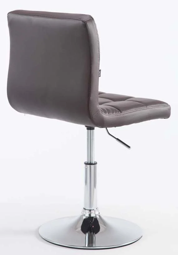 Lot de 2 chaises de salle à manger style moderne et design en synthétique marron hauteur réglable pivotant pieds en métal 10_CDS10088