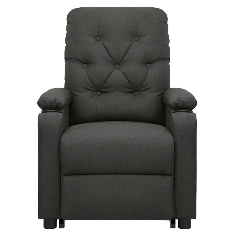 Fauteuil de relaxation avec fonction massage inclinable en tissu gris foncé DEC029216