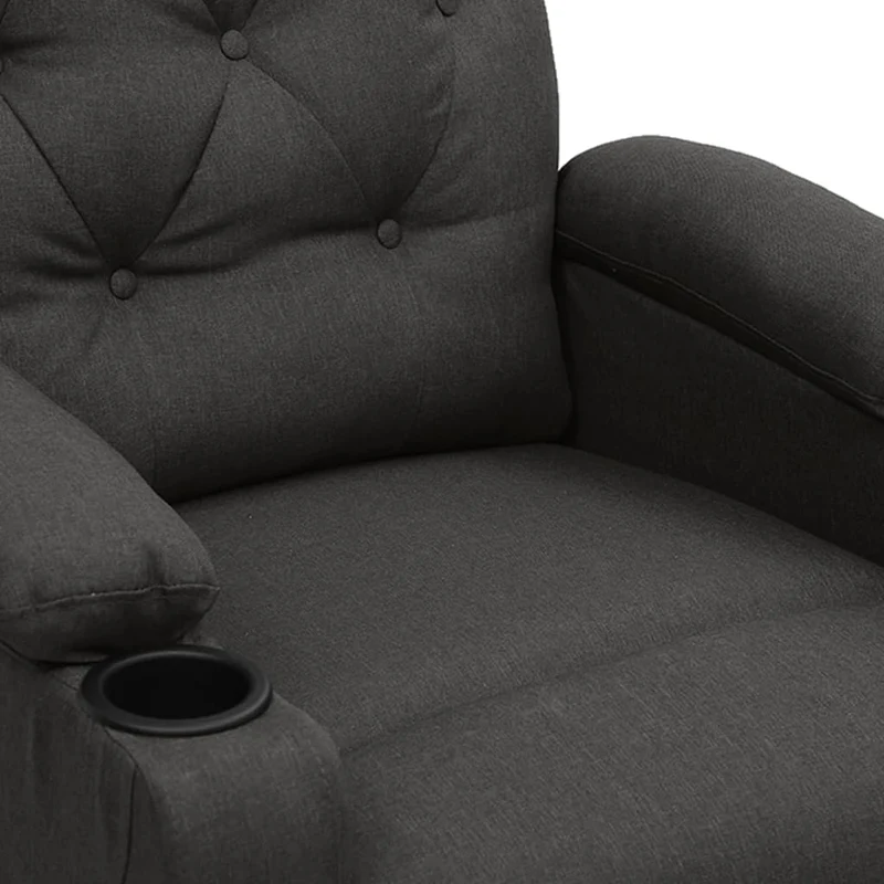 Fauteuil de relaxation avec fonction massage inclinable en tissu gris foncé DEC029216