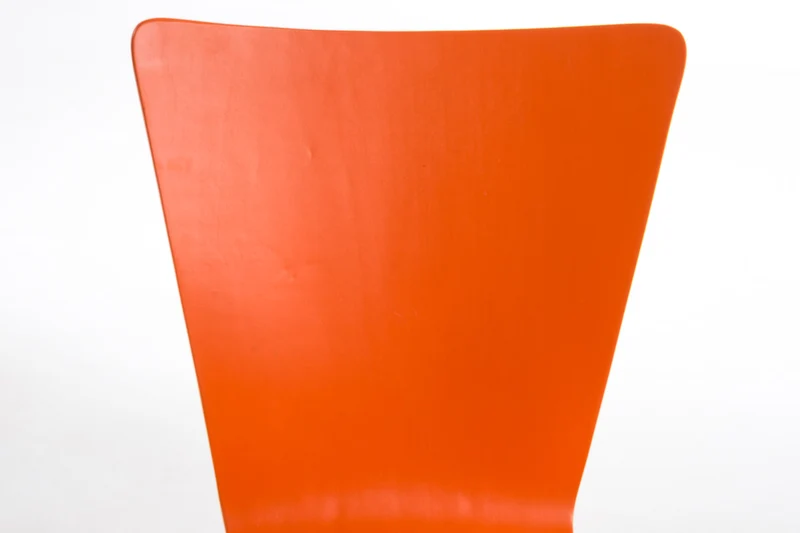 Lot de 2 chaises de cuisine salle à manger empilable en bois orange et structure stable à quatre pieds en métal 10_0003078