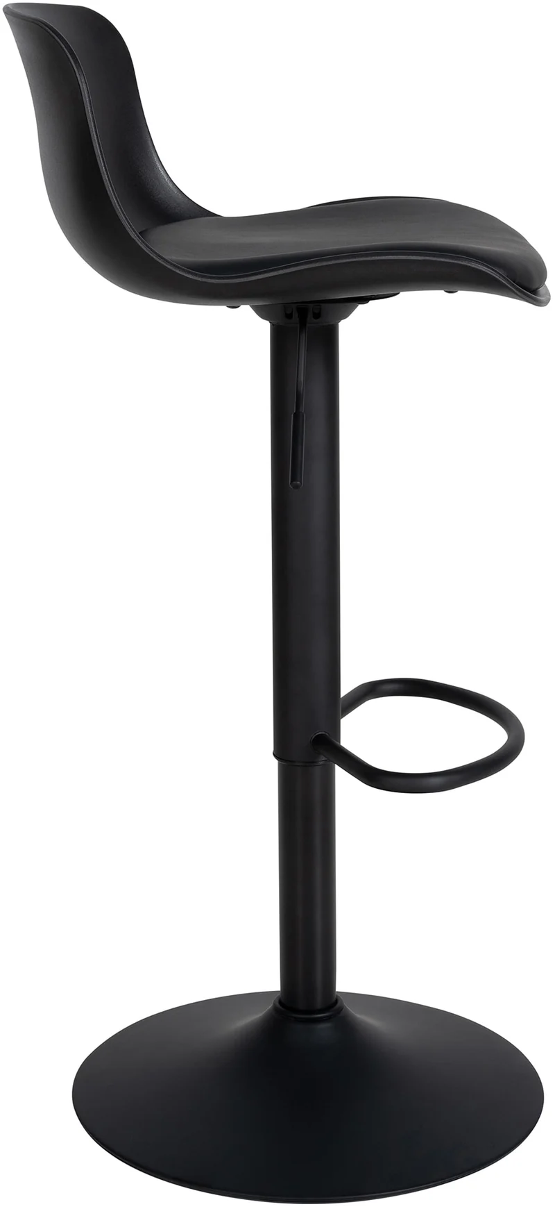 Lot de 4 tabourets de bar hauteur réglable et siège pivotant avec siège en plastique et PVC noir métal noir 10_0004493