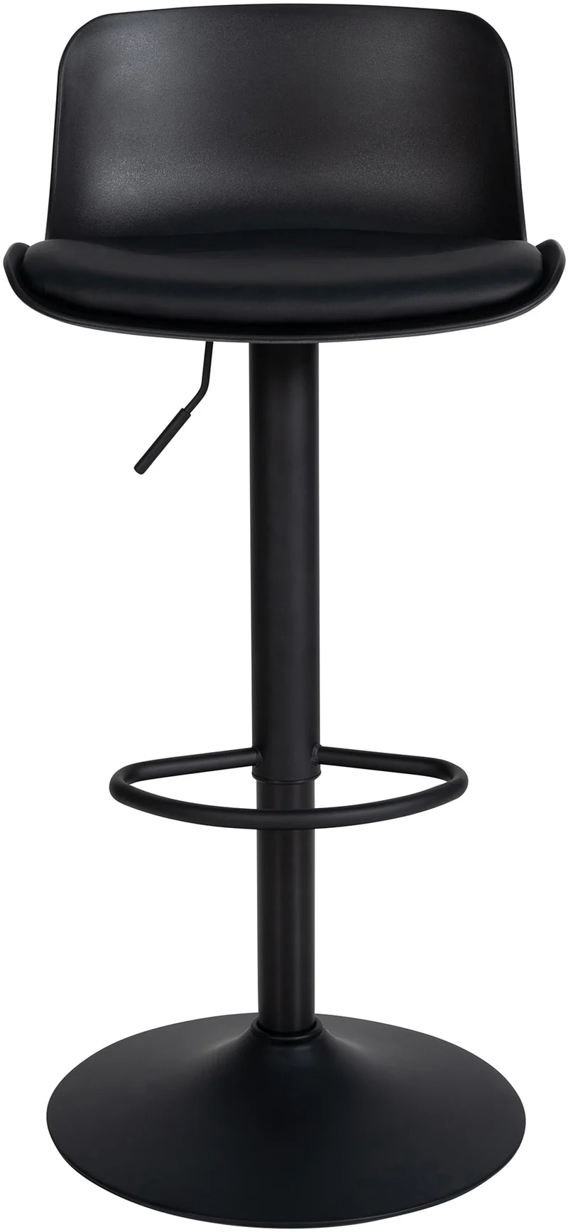 Lot de 2 tabourets de bar hauteur réglable et siège pivotant avec siège en plastique et PVC noir métal noir 10_0004016