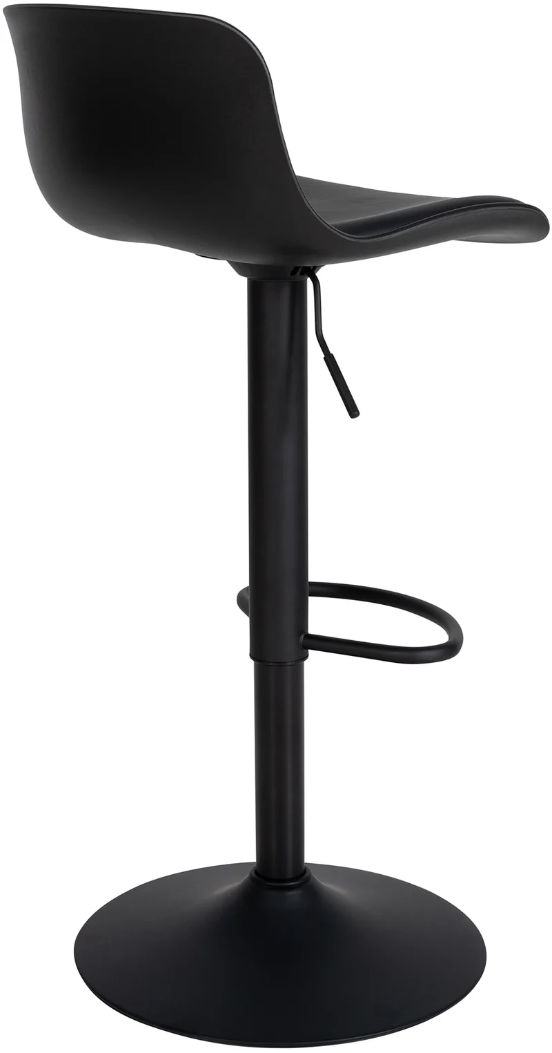 Lot de 2 tabourets de bar hauteur réglable et siège pivotant avec siège en plastique et PVC noir métal noir 10_0004016