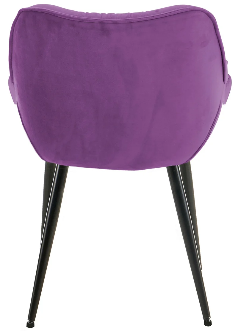 Lot de 2 chaises de salle à manger coutures décoratives en velours violet et pieds en métal noir 10_0007715