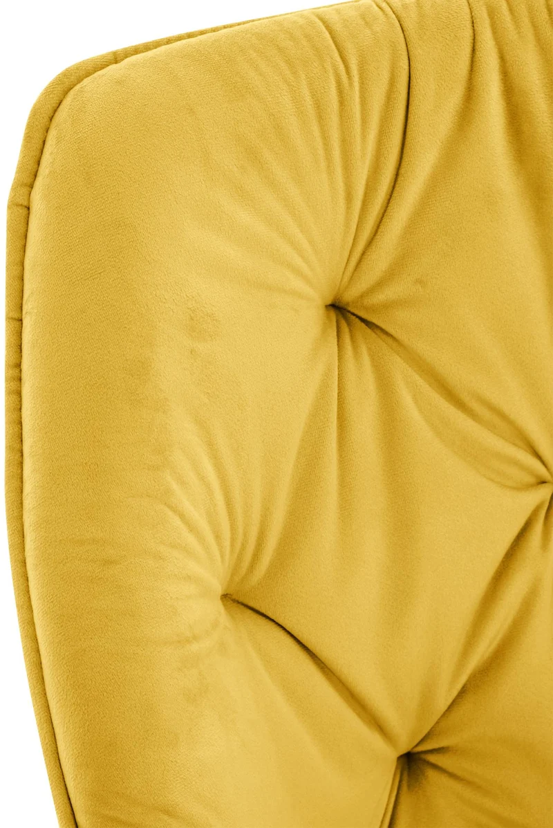 Lot de 2 chaises de salle à manger coutures décoratives en velours jaune et pieds en métal noir 10_0007559