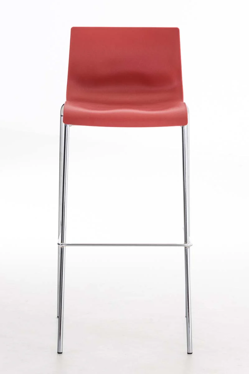 Tabourets de bar x2 en plastique rouge cadre métallique doré à quatre pieds style chic et moderne 10_0006194