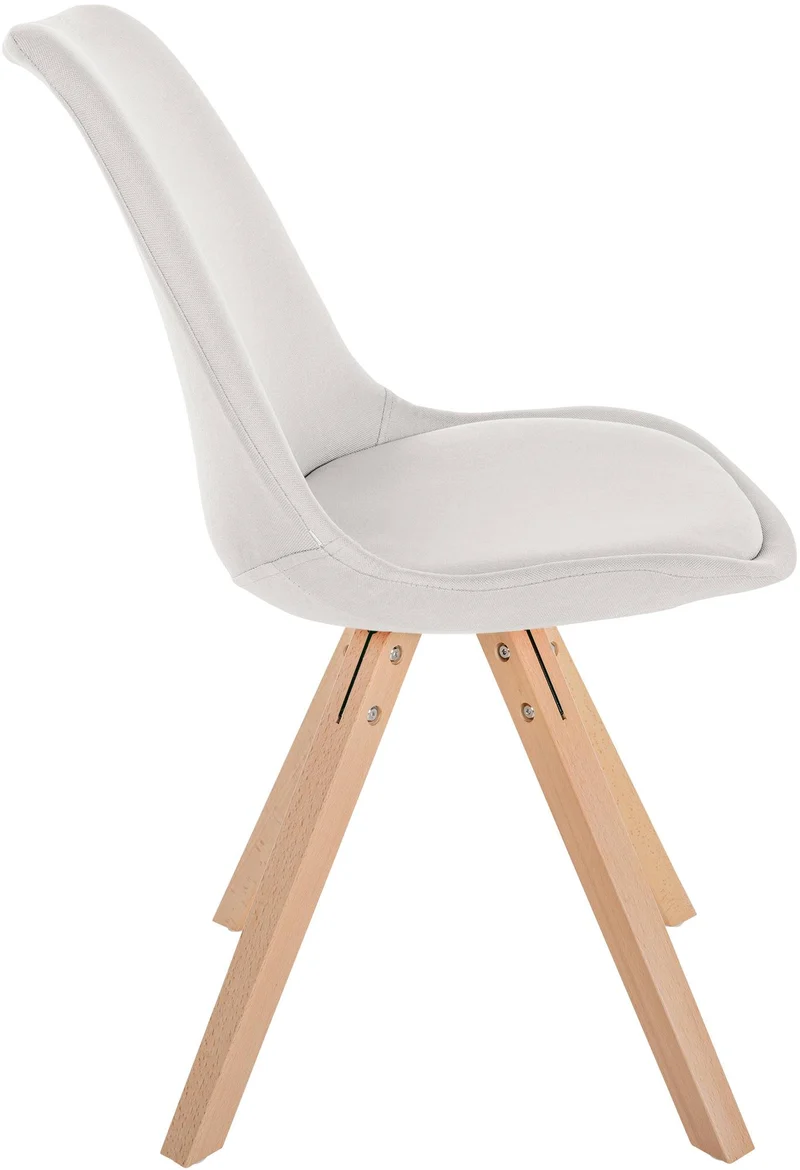 Chaise de salle à manger x1 style scandinave en tissu crème pieds en bois clair 10_0007439