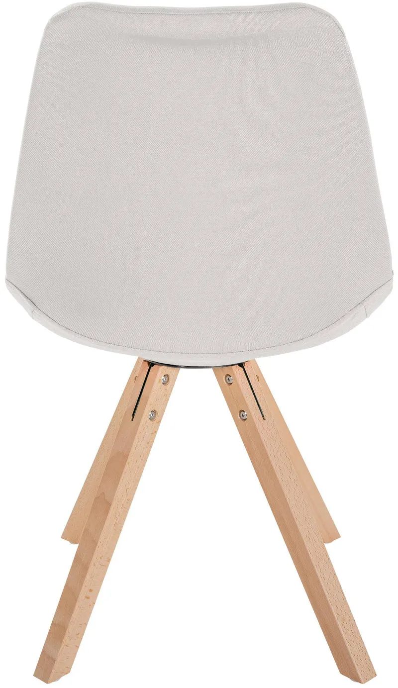Chaise de salle à manger x1 style scandinave en tissu crème pieds en bois clair 10_0007439