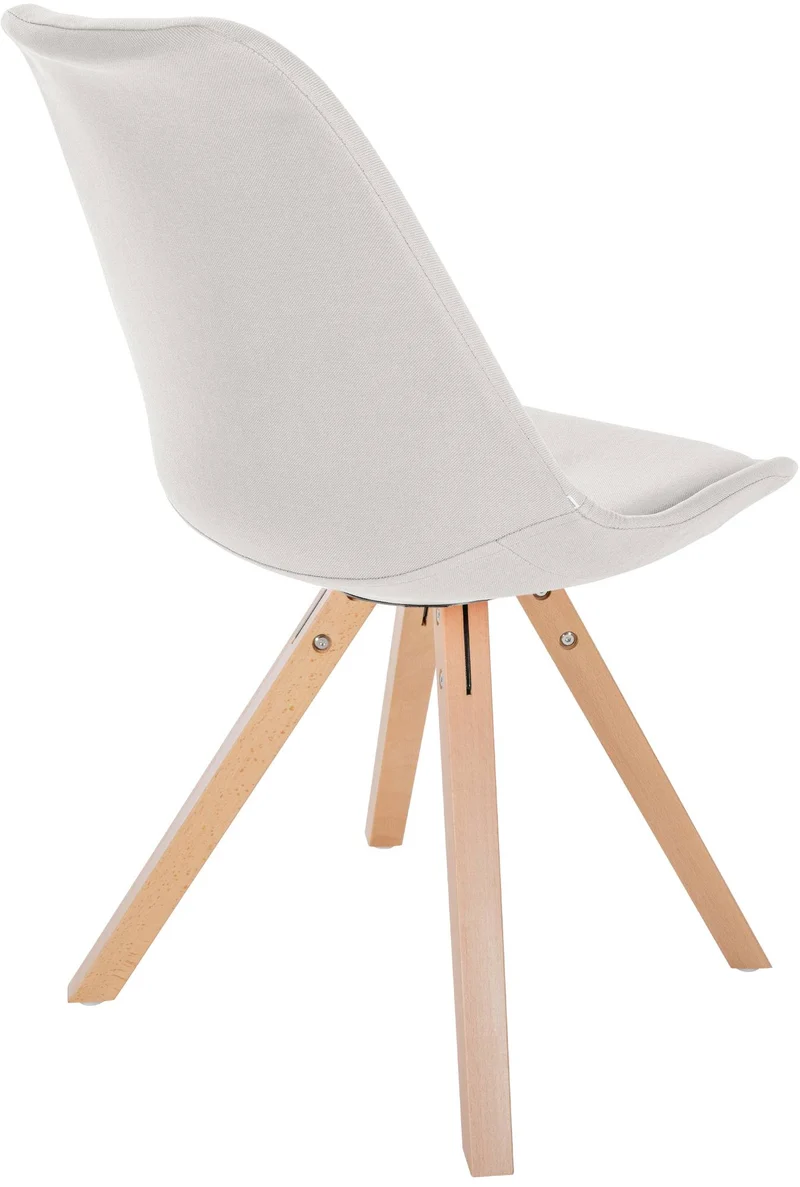 Chaise de salle à manger x1 style scandinave en tissu crème pieds en bois clair 10_0007439