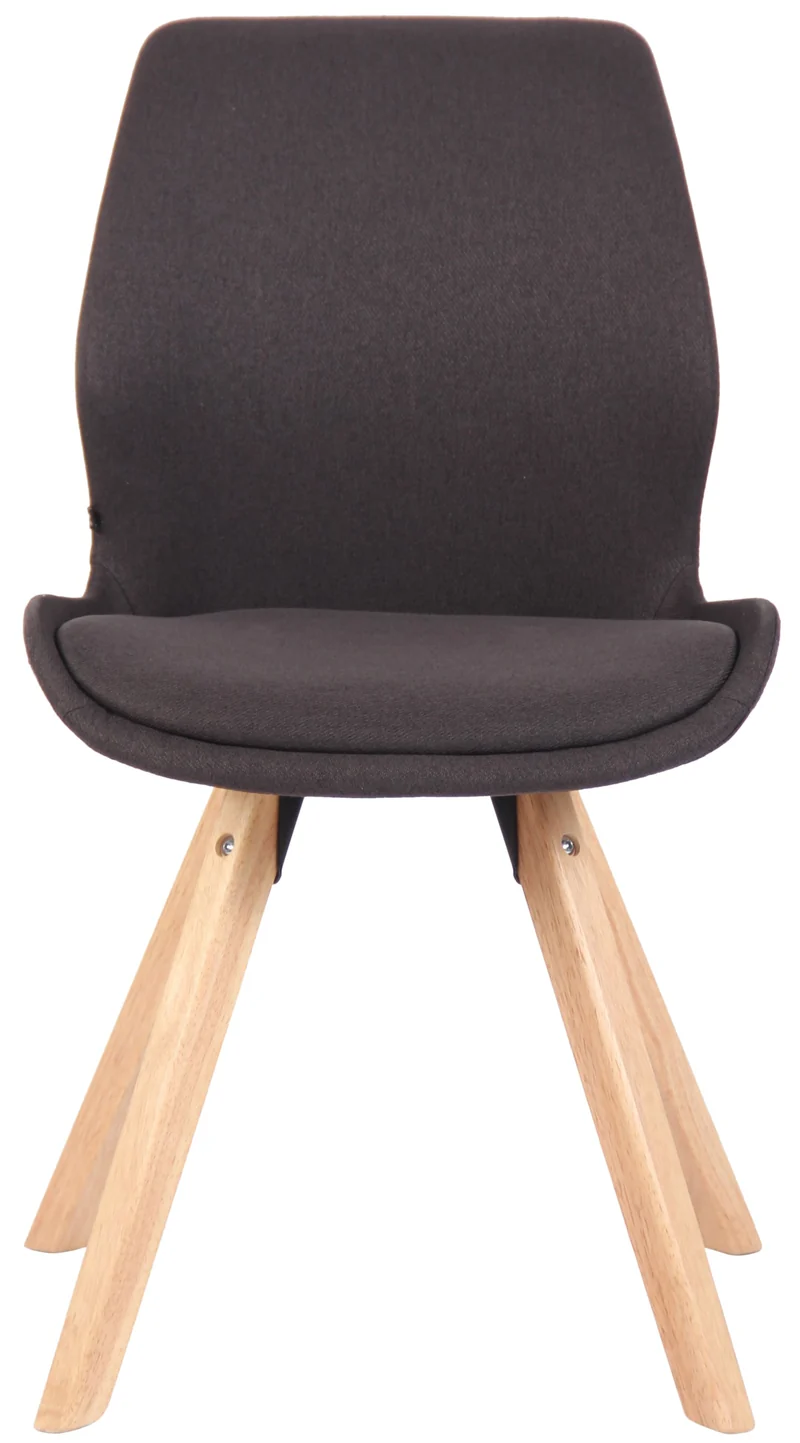 Chaise de salle à manger x1 design scandinave en tissu noir et pieds en bois carrés clair 10_0007505