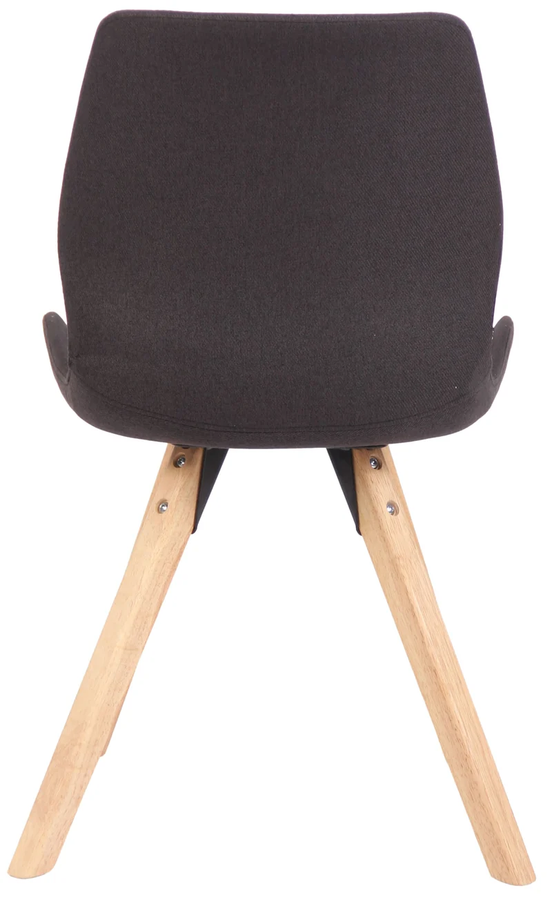 Chaise de salle à manger x1 design scandinave en tissu noir et pieds en bois carrés clair 10_0007505