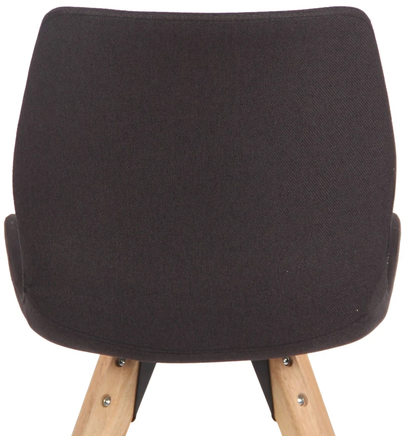 Chaise de salle à manger x1 design scandinave en tissu noir et pieds en bois carrés clair 10_0007505