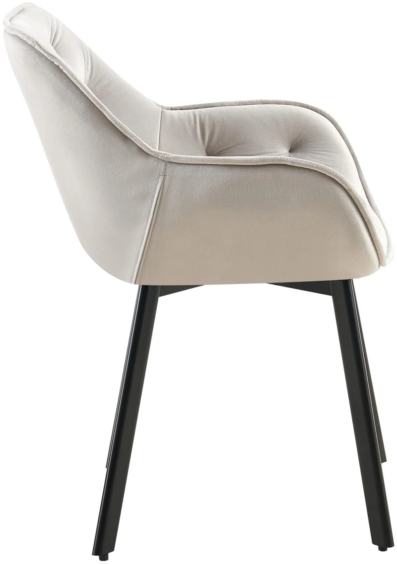 Lot de 2 chaises de salle à manger assise pivotante en velours gris clair motif matelassé cadre métal 10_0007620