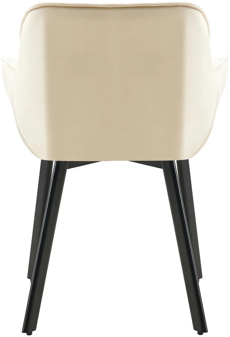Lot de 2 chaises de salle à manger assise pivotante en velours crème motif matelassé cadre métal 10_0007551