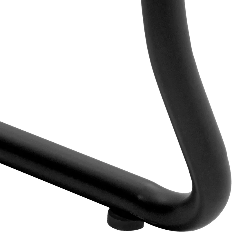 Lot de 2 chaises visiteur conférence bureau salle à manger empilable en plastique noir et métal noir 10_0007330
