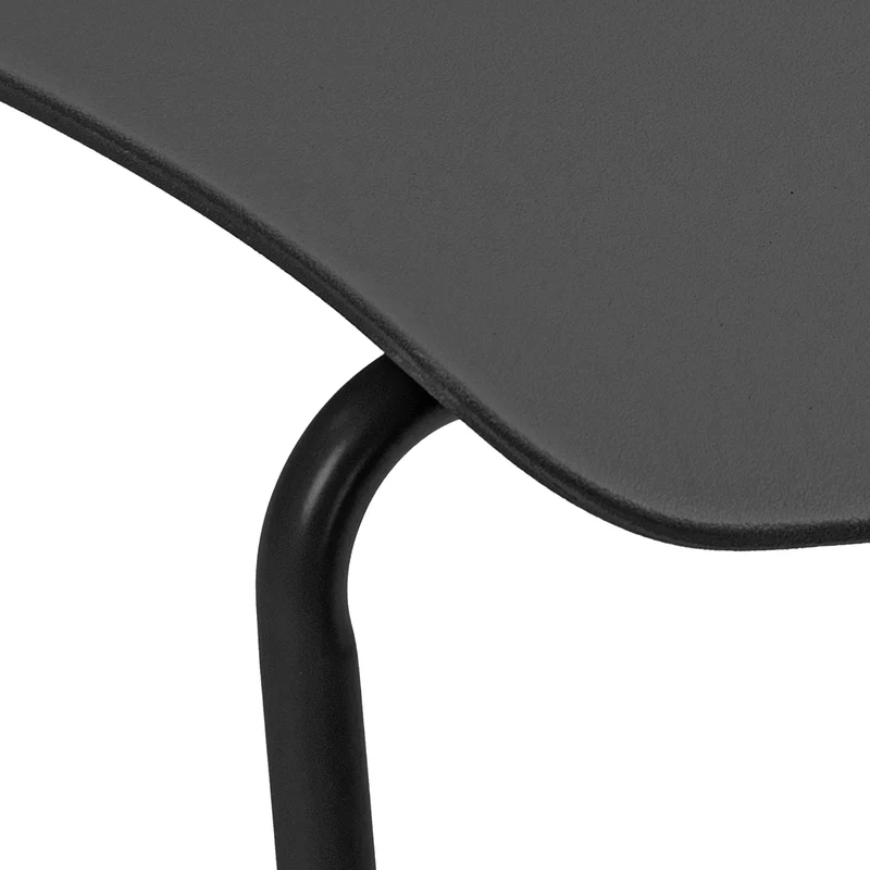 Lot de 2 chaises visiteur conférence bureau salle à manger empilable en plastique noir et métal noir 10_0007330