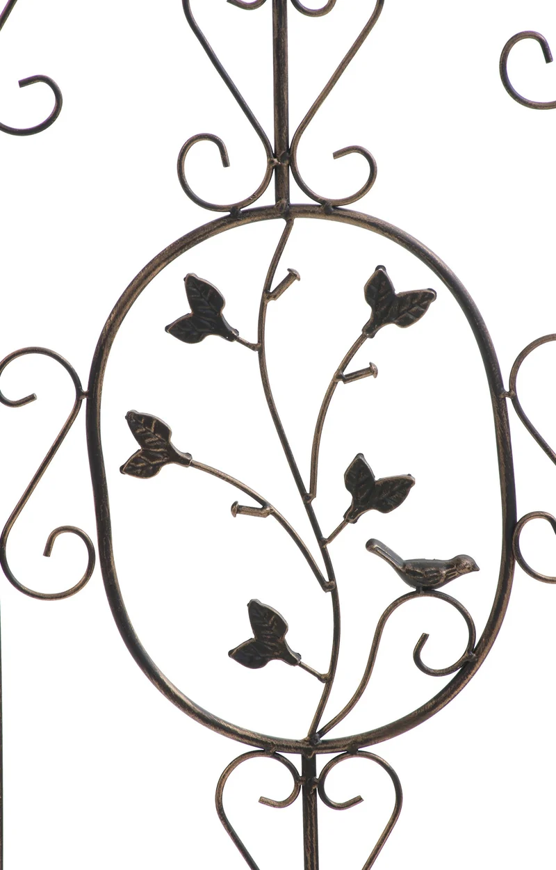 Lot de 2 treillis de jardin support pour plantes grimpantes 122x35 cm en métal bronze 10_0003829