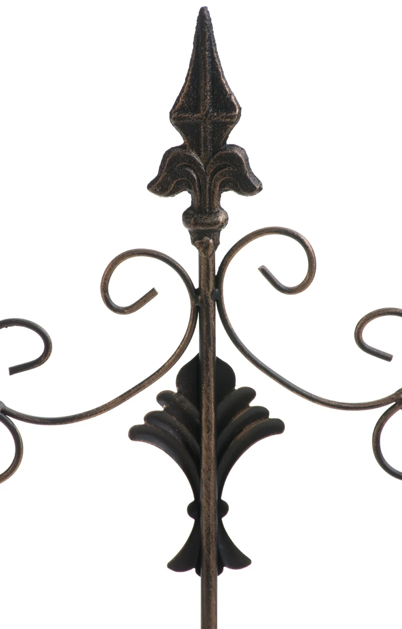 Lot de 2 treillis de jardin support pour plantes grimpantes 122x35 cm en métal bronze 10_0003829