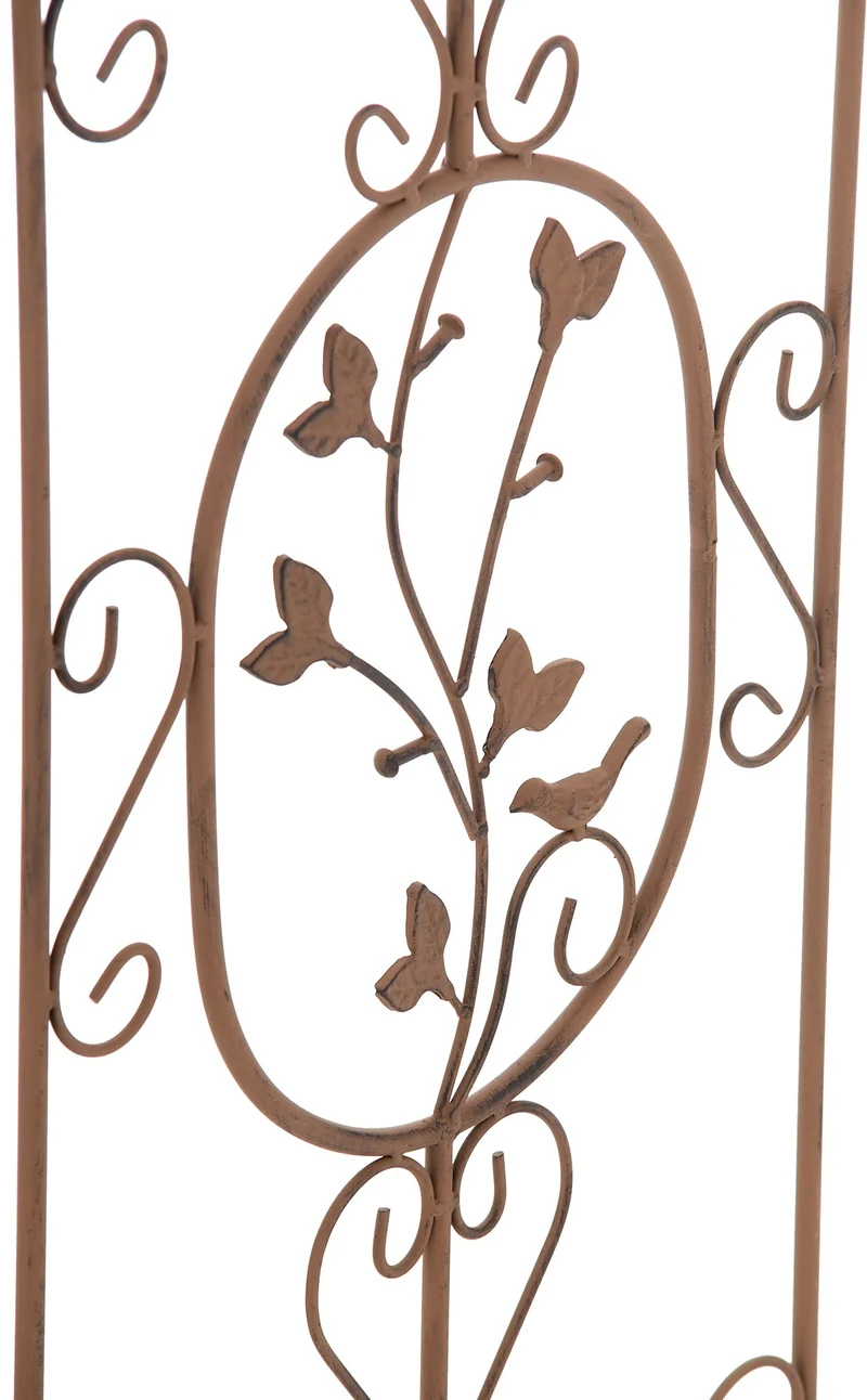 Lot de 2 treillis de jardin support pour plantes grimpantes 122x35 cm en métal marron vielli 10_0003825