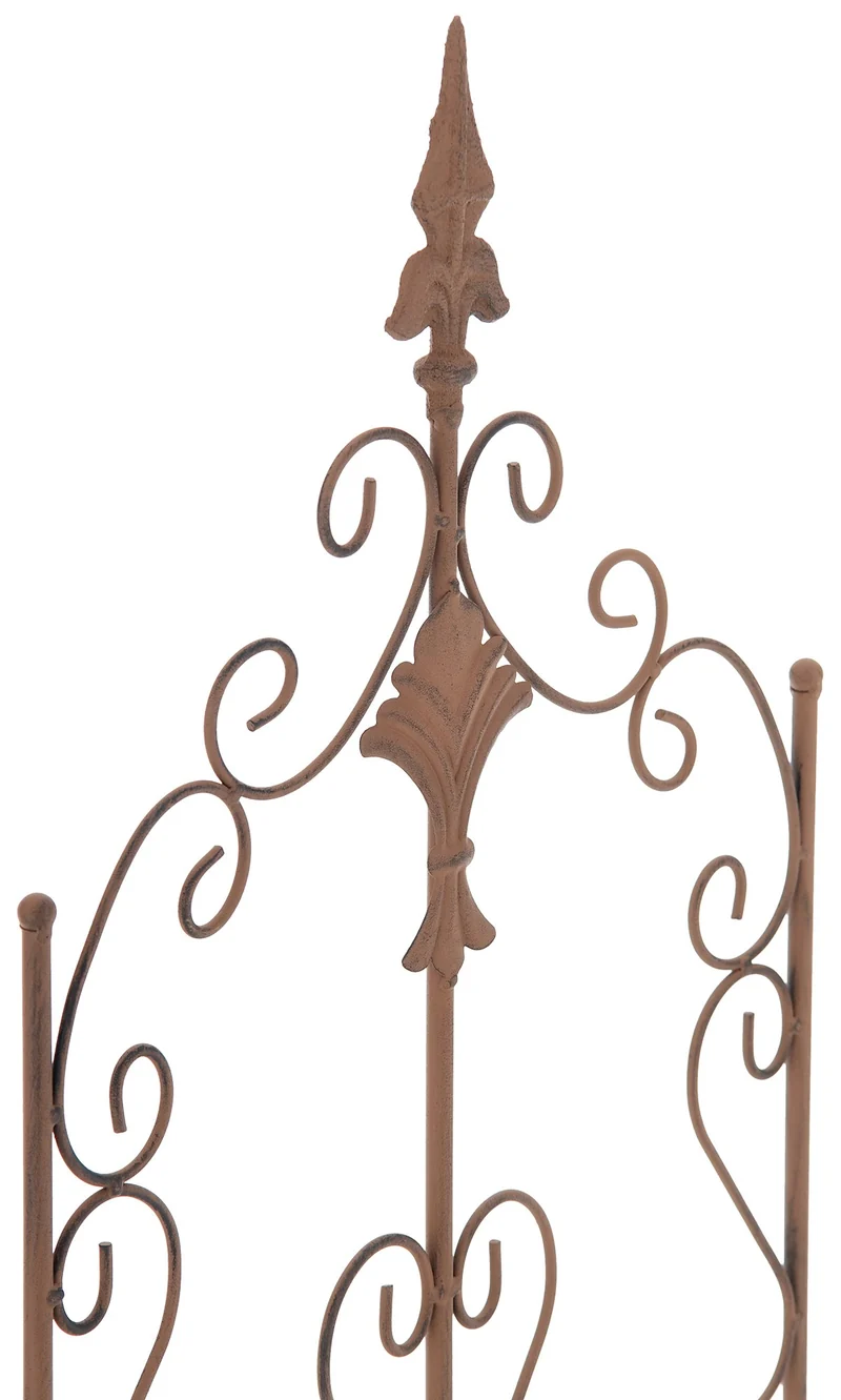 Lot de 2 treillis de jardin support pour plantes grimpantes 122x35 cm en métal marron vielli 10_0003825