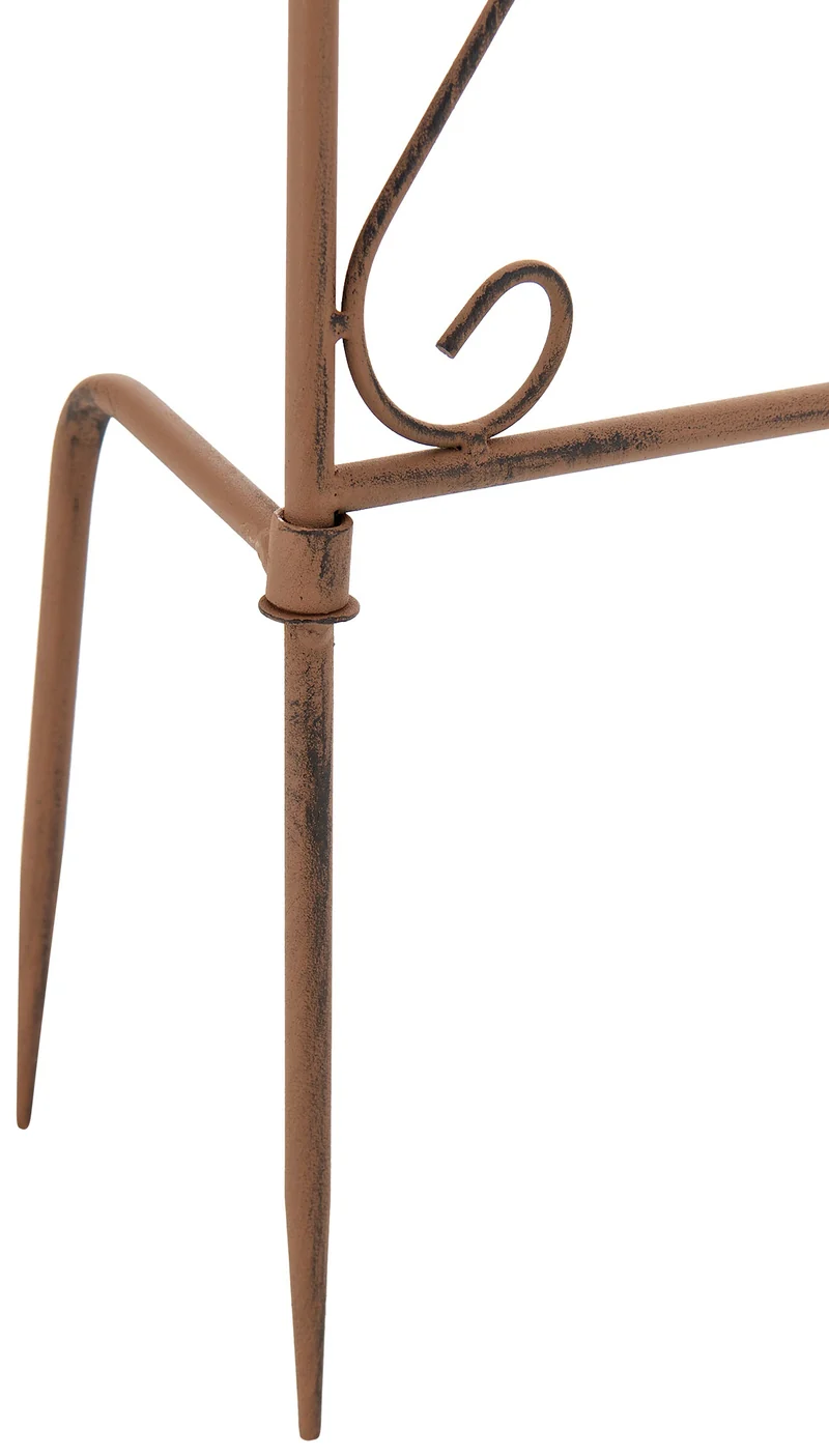 Lot de 2 treillis de jardin support pour plantes grimpantes 122x35 cm en métal marron vielli 10_0003825