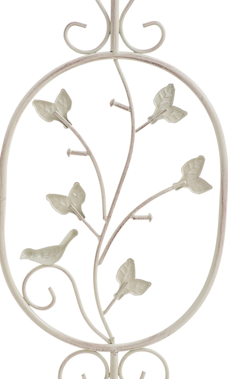 Lot de 2 treillis de jardin support pour plantes grimpantes 122x35 cm en métal crème vieilli 10_0003827