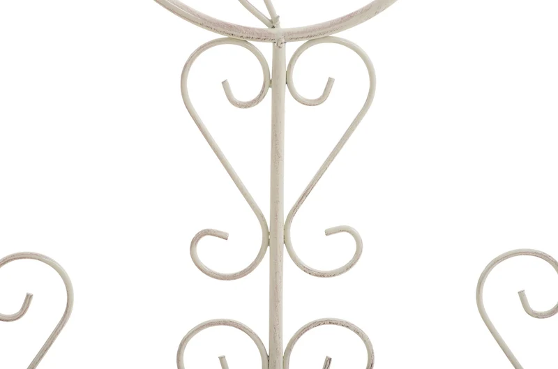 Lot de 2 treillis de jardin support pour plantes grimpantes 122x35 cm en métal crème vieilli 10_0003827