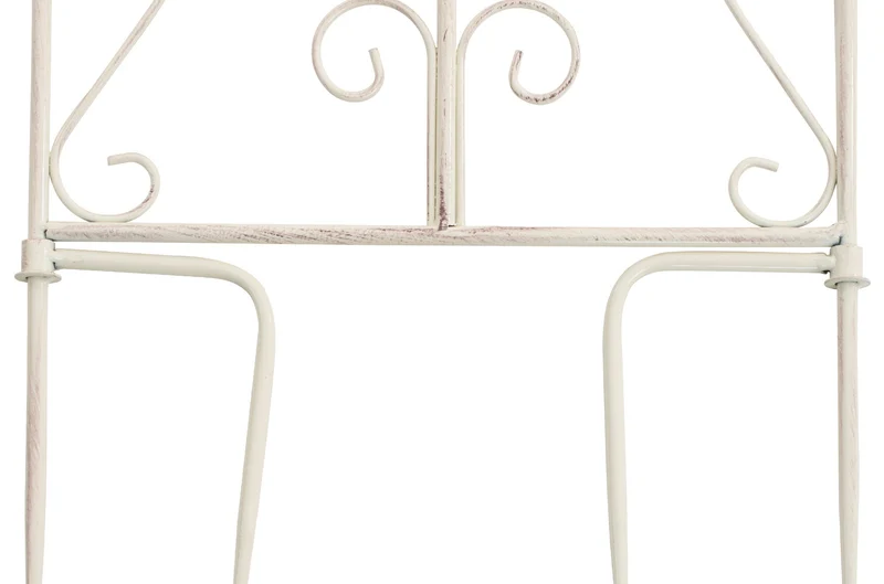 Lot de 2 treillis de jardin support pour plantes grimpantes 122x35 cm en métal crème vieilli 10_0003827