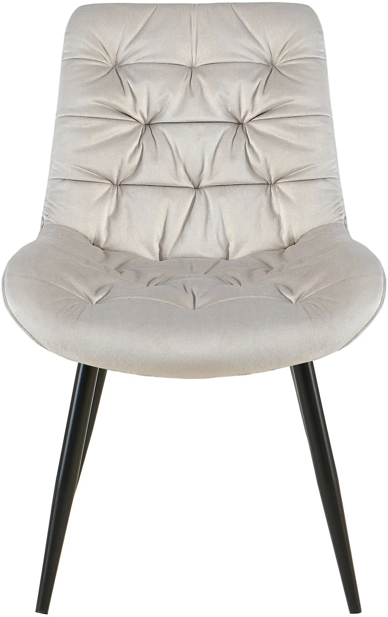 Chaises de salle à manger x2 en velours gris clair cadre en métal noir confort & élégance intemporelle 10_0007566