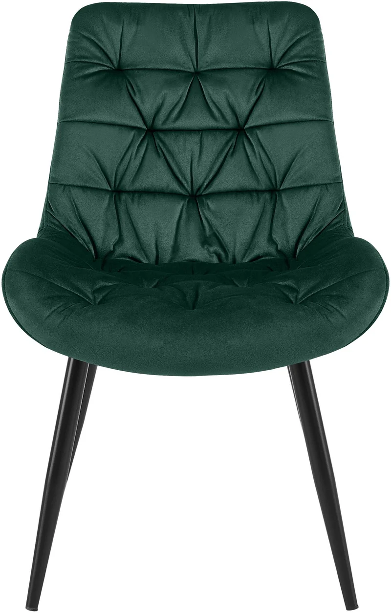 Chaises de salle à manger x2 en velours vert cadre en métal noir confort & élégance intemporelle 10_0007479