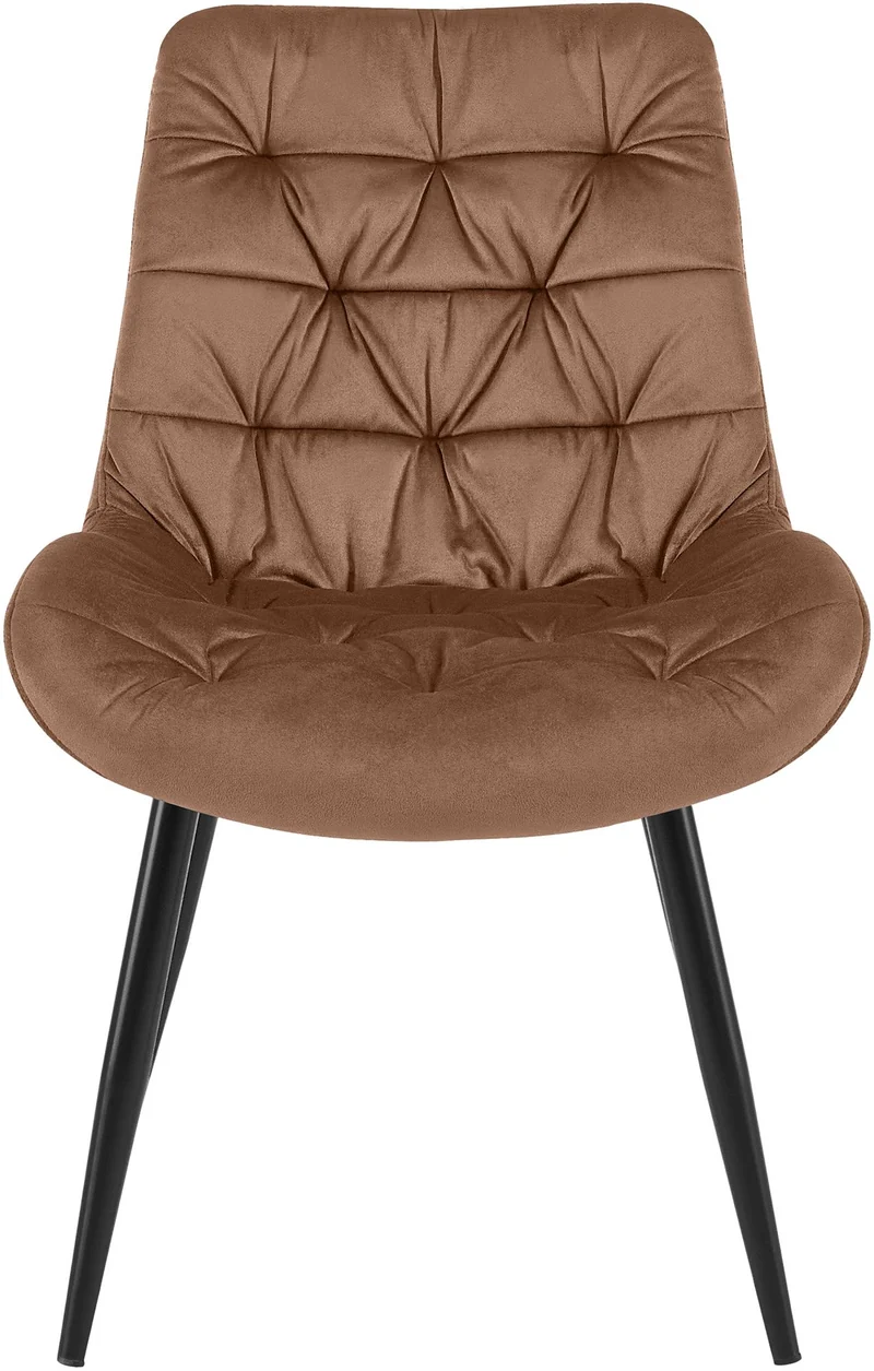 Chaises de salle à manger x2 en velours marron cadre en métal noir confort & élégance intemporelle 10_0007461