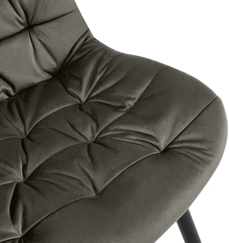Chaises de salle à manger x2 en velours anthracite cadre en métal noir confort & élégance intemporelle 10_0007445