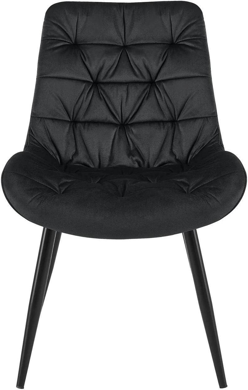 Chaises de salle à manger x2 en velours noir cadre en métal noir confort & élégance intemporelle 10_0007441