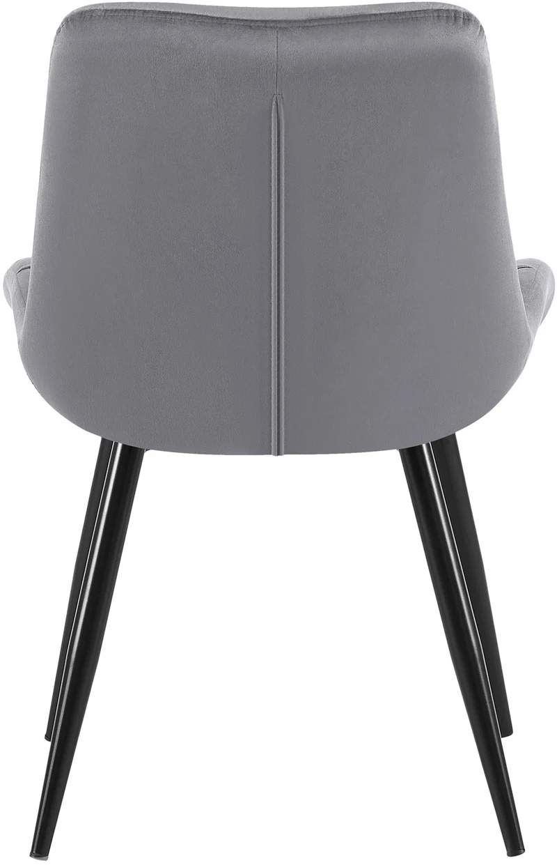 Chaises de salle à manger x2 en velours gris foncé cadre en métal noir confort & élégance intemporelle 10_0007412